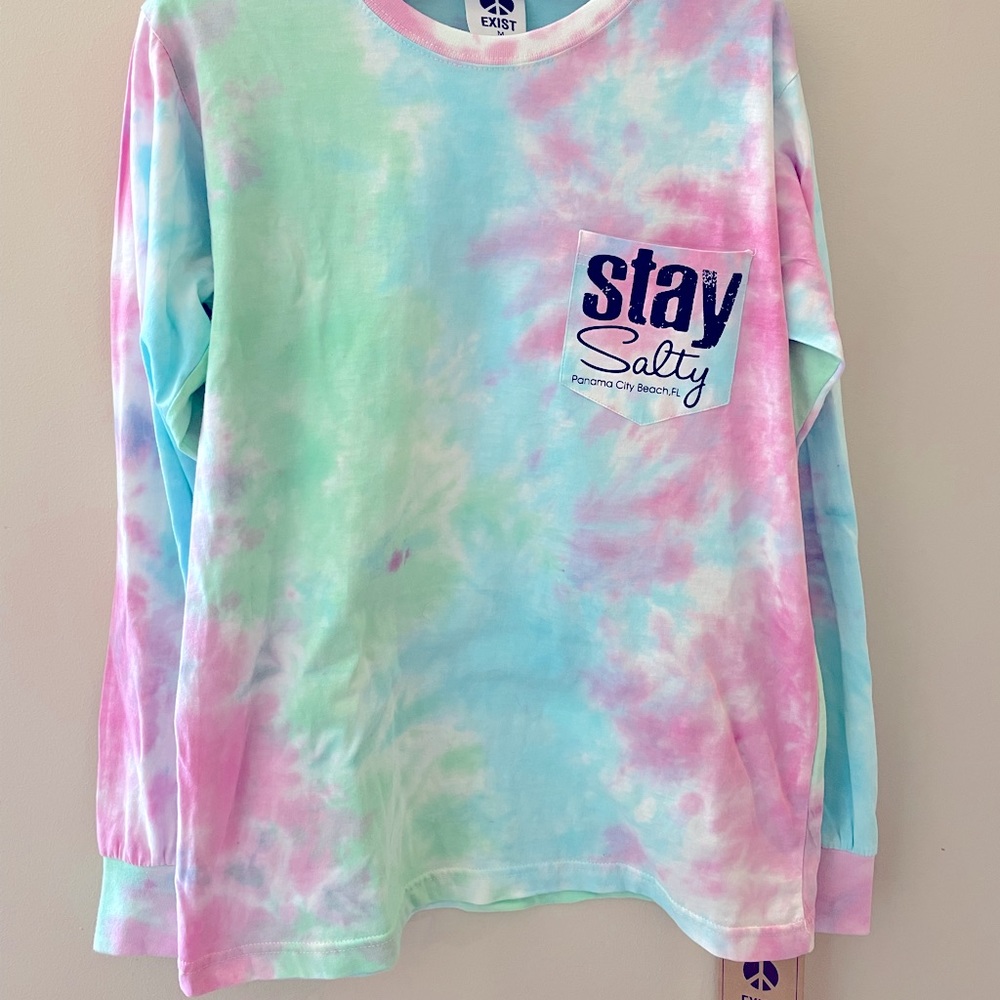 Stay Salty! Panama City Beach Tie dye L/S tee. NWT medium